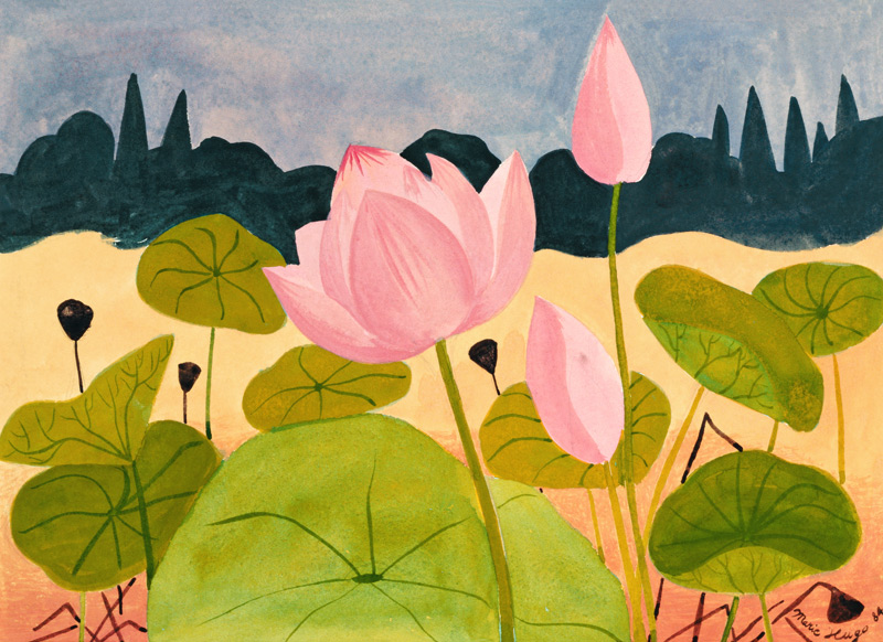 Lotus in the Garrigue, 1984 (gouache on paper)  od Marie  Hugo