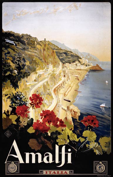 Amalfi Coast Travel Poster od Mario Borgoni