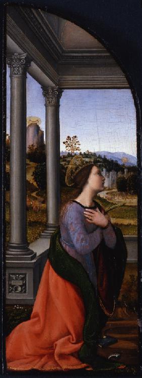Triptych, left-hand panel: Saint Catherine of Alexandria