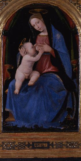 Triptych, central panel: Enthroned Maria lactans