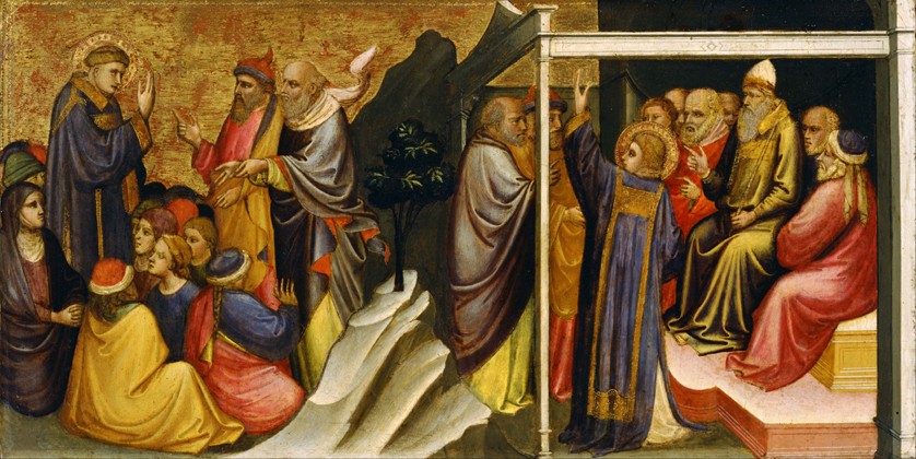 Predella Panel: Saint Stephen before the High Priest and Elders of the Sanhedrin od Mariotto di Nardo