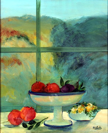 Interior with Window and Bowl (oil & acrylic on canvas)  od Marisa  Leon