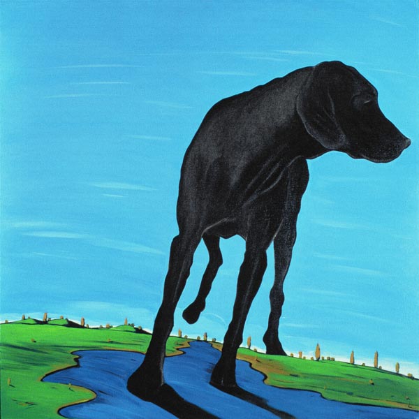Joe''s Black Dog (new view), 2000 (acrylic on canvas)  od Marjorie  Weiss