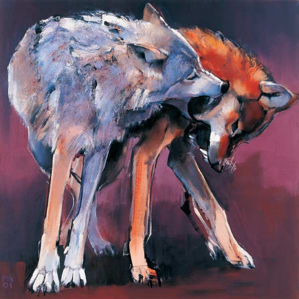 Two Wolves od Mark  Adlington