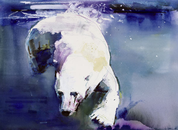 Underwater Bear, 1999 (mixed media on paper)  od Mark  Adlington