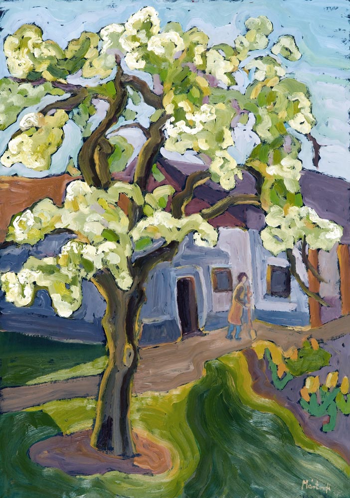 Blooming Pear Tree, 2008 (oil on board)  od Marta  Martonfi-Benke