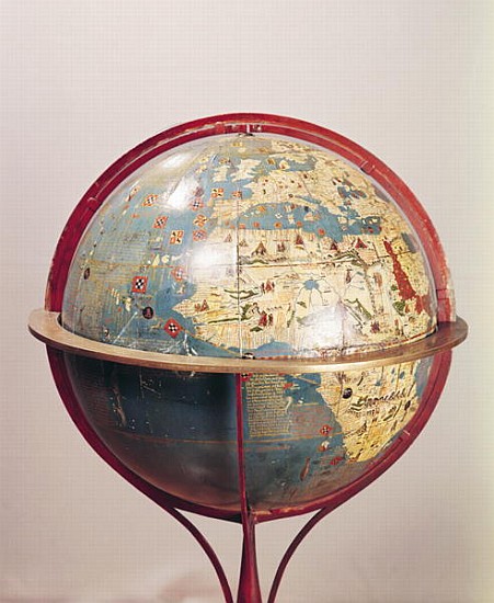 Terrestrial Globe, showing the Indian Ocean, made in Nuremberg, 1492 (detail of 158167) od Martin Behaim