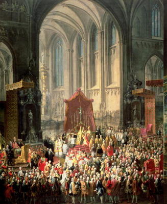 The Coronation of Joseph II (1741-90) as Emperor of Germany in Frankfurt Cathedral, 1764 (for detail od Martin II Mytens or Meytens