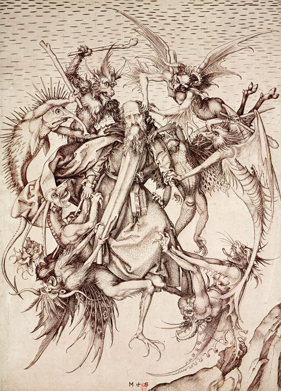 The Temptation of St. Anthony (engraving) od Martin Schongauer