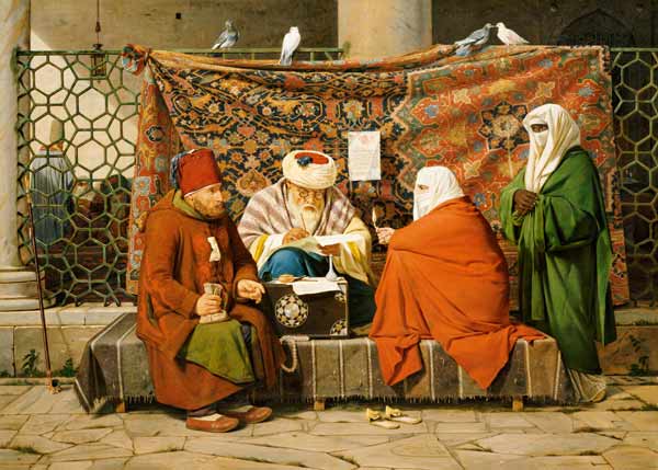 A Turkish notary at the writing of a marriage-certificate od Martinus Roerbye
