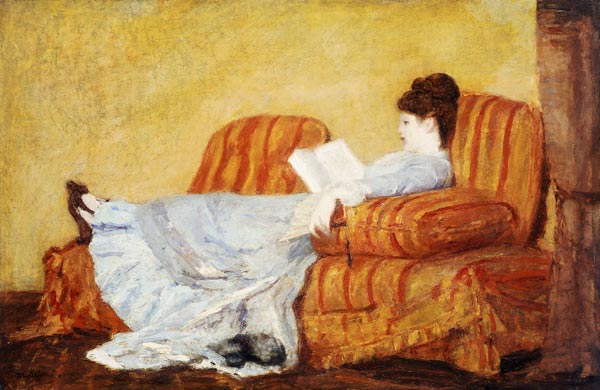 Junge Frau beim Lesen. od Mary Cassatt