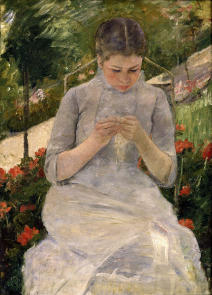 M.Cassatt / Young girl in garden / 1880 od Mary Cassatt
