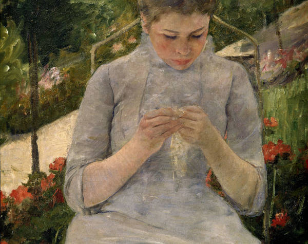 M.Cassatt / Young girl in garden / 1880 od Mary Cassatt