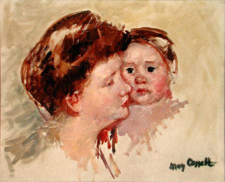Mother in Profile with Baby Cheek to Cheek (No.2) od Mary Cassatt
