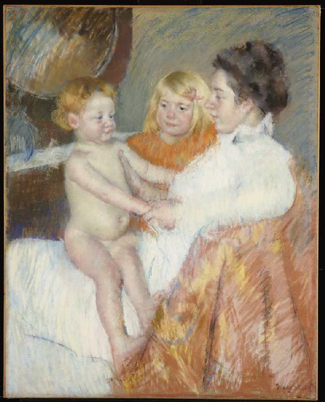 Mother with Sara and the Schwesterchen od Mary Cassatt
