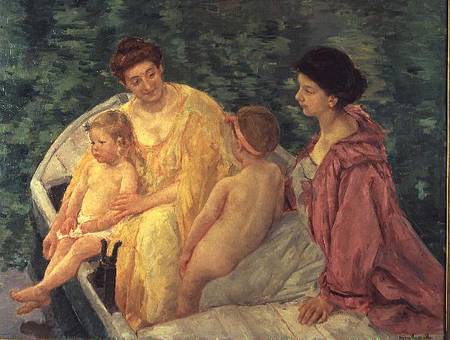 The Swim, or Two Mothers and Their Children on a Boat od Mary Cassatt