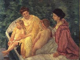 The Swim, or Two Mothers and Their Children on a Boat