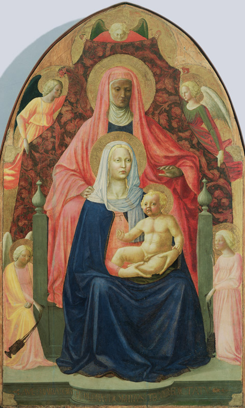 Madonna and Child with St. Anne, 1424-5 (tempera on panel) od Masaccio