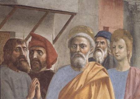 St. Peter Healing With His Shadow, (Detail of St. Peter) od Masaccio