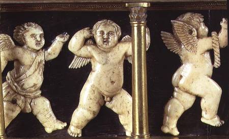 Reliquary of the Sacred Girdle, exterior detail showing the relief of dancing putti od Maso  di Bartolomeo