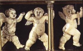Reliquary of the Sacred Girdle, exterior detail showing the relief of dancing putti
