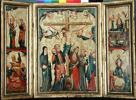 Triptych depicting the Crucifixion of Christ od Master of Cologne