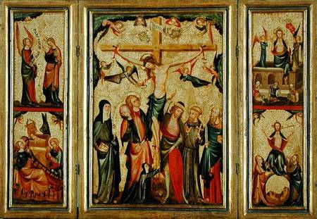 Triptych depicting the Crucifixion of Christ od Master of Cologne