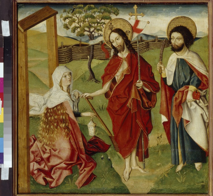 Christ, Mary Magdalene and Saint Bartholomew od Master of Oberrheinischer