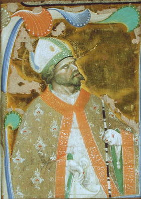 A Bishop Saint (vellum) od Master of San Michele of Murano