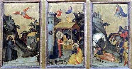 The Stigmata of St. Francis, The Nativity and The Conversion of St. Paul od Master of the Accademia Misericordia