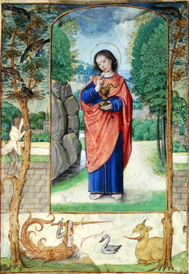 St. John the Evangelist, form a book of Hours (vellum) od Master of the Book of the Prayers