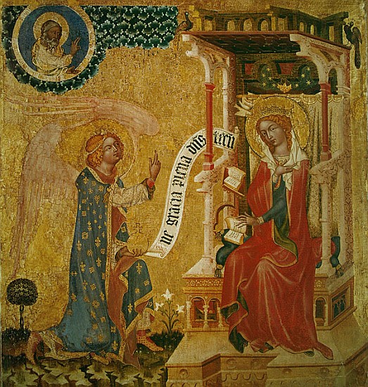 Annunciation, c.1350 (tempera on wood) od Master of the Cycle of Vyssi Brod