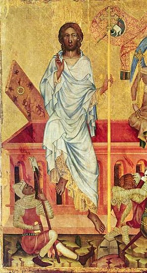 Resurrection of Christ, c.1350 (detail of 156876) od Master of the Cycle of Vyssi Brod