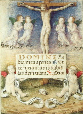 Christ on the Cross with Angels, c.1480 (vellum) od Master of the della Rovere Missals