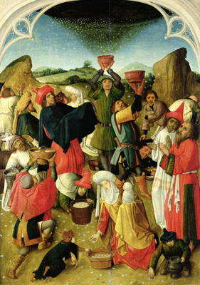 Gathering of the Manna (oil on panel) od Master of the Gathering of the Manna