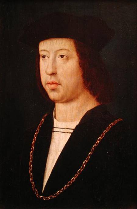 Portrait of Ferdinand II (1452-1516) King of Spain od Master of the Legend of St. Madeleine
