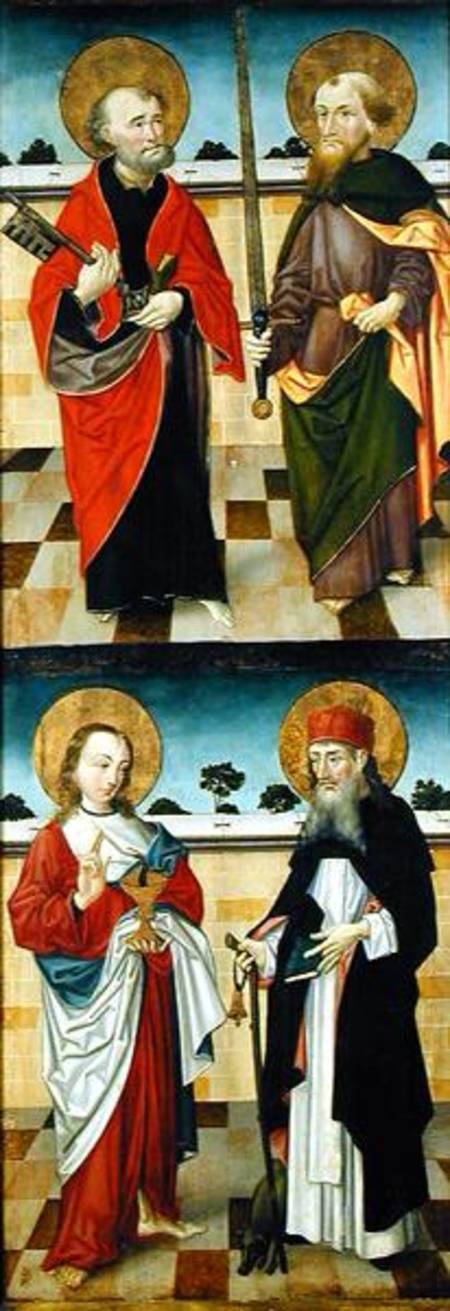 Top: St. Peter Holding a Key and St. Paul Holding a Sword; Bottom: St. John the Evangelist Holding a od Master of the Luneburg Footwashers