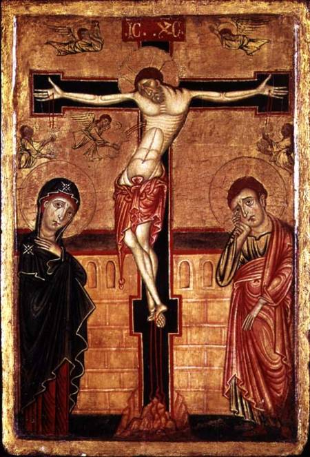 Christ on the Cross, with the Virgin Mary, St. John the Evangelist and Five Angels od Master of the Magdalene Altarpiece