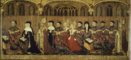 Jean I Jouvenel des Ursins (1360-1431) Baron of Trainel with his wife (d.1456) and their eleven adul od Master of the Munich Golden Legend