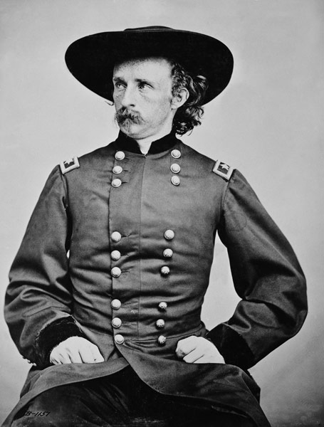 Portrait of General A. Custer (1839-1876) (b/w photo) od Mathew Brady