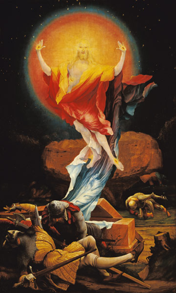 Resurrection of Christi, right inside wing of the Isenheimer altar od Mathias (Mathis Gothart) Grünewald