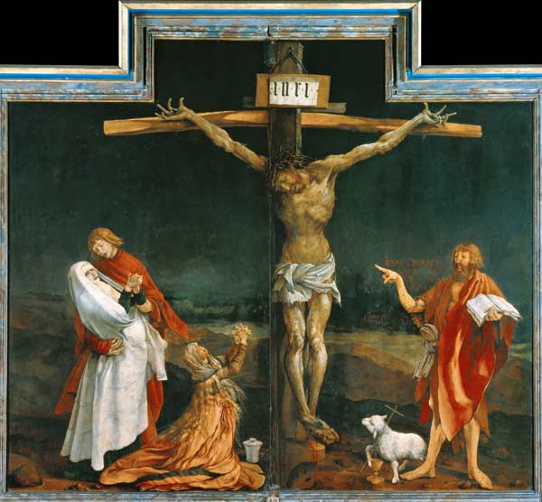 Isenheimer altar middle panel of the closed Retabel: Crucifixion Christi od Mathias (Mathis Gothart) Grünewald