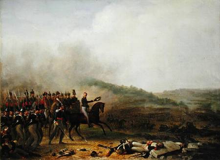 Willem Frederik (1772-1843) Prince of Orange at the Battle of Quatre Bras od Mathieu Ignace van Bree