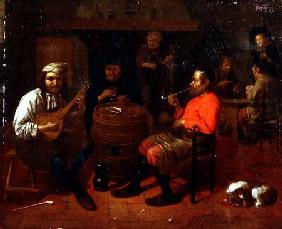 A Tavern Interior with Mandolin Player
