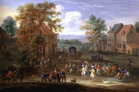 Festival in a Country Village od Mathys Schoevaerdts
