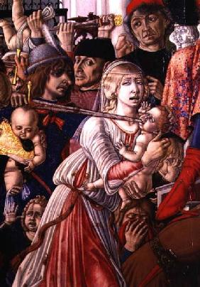 The Massacre of the Innocents, detail of a soldier piercing a baby with his sword