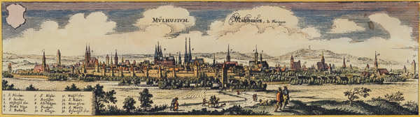 View of M??hlhausen od Matthäus Merian starší