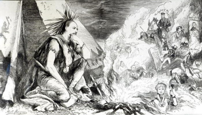 'Pictures in the Fire', cartoon from 'Tomahawk' magazine, August 24th 1867 (litho) (b/w photo) od Matthew "Matt" Somerville Morgan