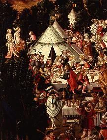 (the banquet in the camp detail from the painting the destruction Trojas) od Matthias Gerung