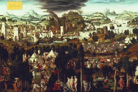 The Judgement of Paris and the Trojan War od Matthias Gerung or Gerou